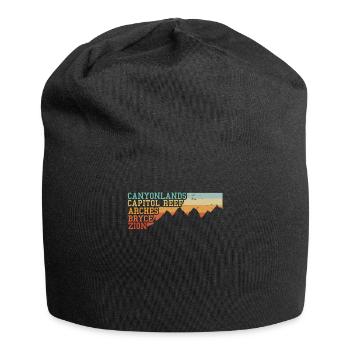 Explorez les montagnes des parcs nationaux de l’Utah - Bonnet en jersey - noir - Devant