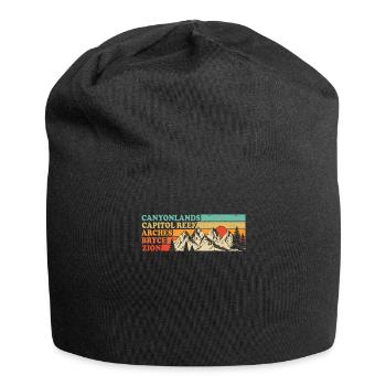 Explorez les montagnes des parcs nationaux de l’Utah - Bonnet en jersey - noir - Devant