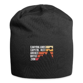 Erkunden Sie die Berge der Utah-Nationalparks - Jersey-Beanie - Schwarz - Vorne