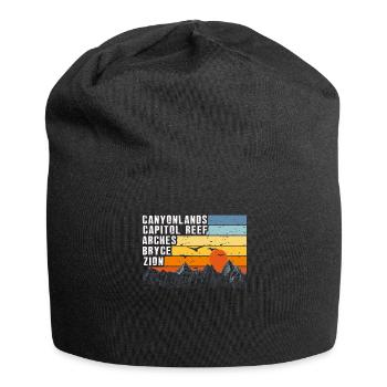 Explore Utah National Parks Mountains - Jersey Beanie - black - Front