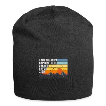 Explore Utah National Parks Mountains - Jersey Beanie - charcoal grey - Front