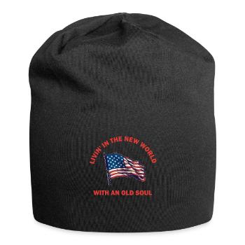 Livin In The New World Old Soul - Jersey Beanie - black - Front