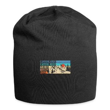 Explore Utah National Parks Mountains - Jersey Beanie - black - Front
