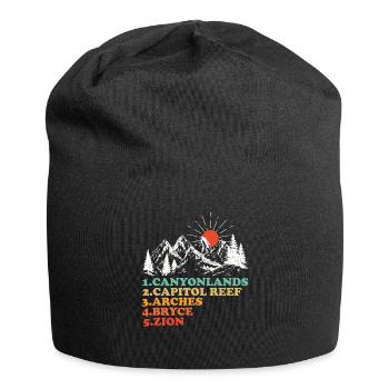 Explorez les montagnes des parcs nationaux de l’Utah - Bonnet en jersey - noir - Devant