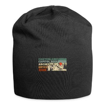 Explorez les montagnes des parcs nationaux de l’Utah - Bonnet en jersey - noir - Devant