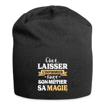 Nurse does her magic Caregiver humor - Jersey Beanie - black - Front