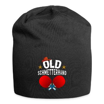 Vieux papillon main Tennis de Table Design - Bonnet en jersey - noir - Devant