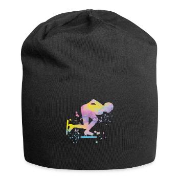 Patineur de vitesse Athlète Patinage de vitesse - Bonnet en jersey - noir - Devant