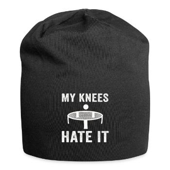 Meine Knie hassen es Roundnet Spike Ball - Jersey-Beanie - Schwarz - Vorne