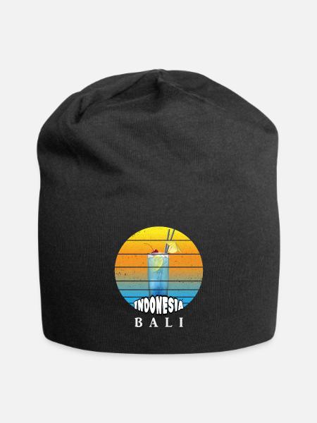 Bali - Indonesien - Jersey-Beanie - Schwarz