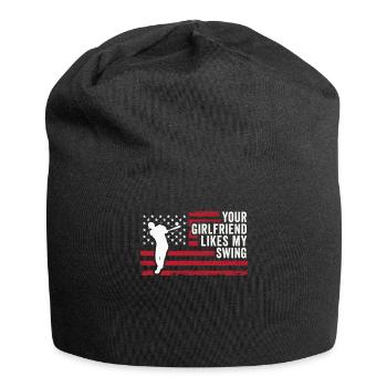 Deine Freundin mag meinen Schwung - Jersey-Beanie - Schwarz - Vorne