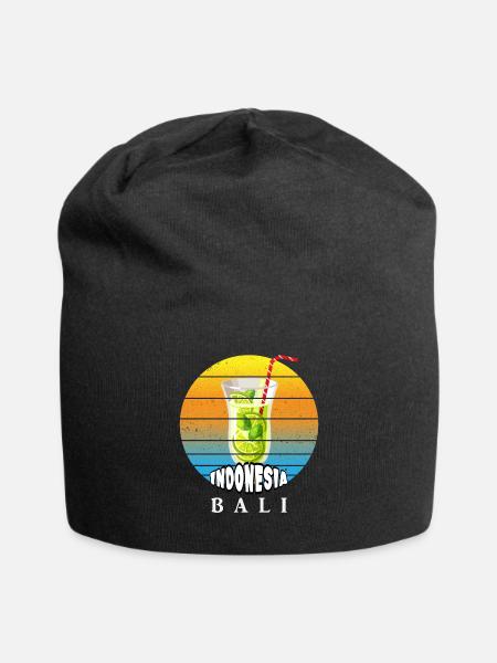 Bali - Indonesien - Jersey-Beanie - Schwarz