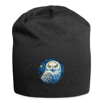 Sternennachteule – Weisheit Im Mondlicht - Jersey-Beanie - Schwarz - Vorne