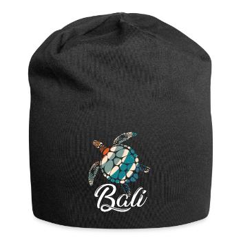 Bali - Indonésie - Tortue - Bonnet en jersey - noir - Devant