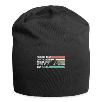 Explorez les montagnes des parcs nationaux de l'Utah - Bonnet en jersey - noir - Devant