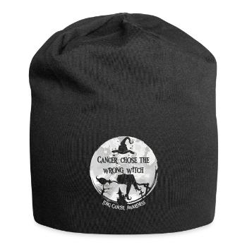 Krebs Hexe Weiß Lungenkrebs - Jersey-Beanie - Schwarz - Vorne