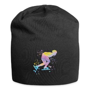 Speed skater Sportswoman Speed Skating - Jersey Beanie - black - Front