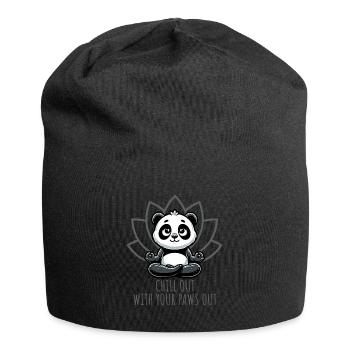 Chill Out With Your Paws Out Panda Yoga - Jersey Beanie - black - Front