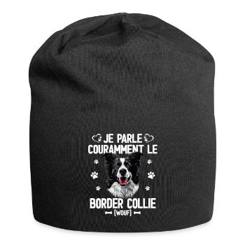 Parler Le Border Collie Humour Chien - Bonnet en jersey - noir - Devant