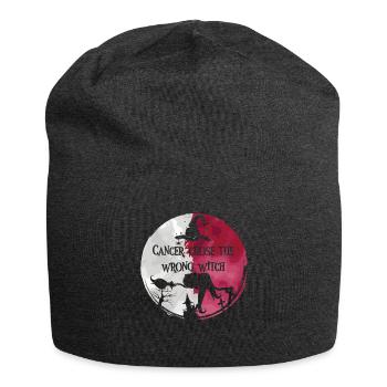 Hexe Burgunder Weiß Kopf-Hals-Krebs - Jersey-Beanie - Anthrazit - Vorne