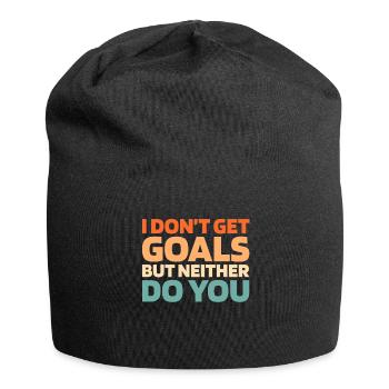 Eishockey Torwart Handschuhsparender Puck - Jersey-Beanie - Schwarz - Vorne