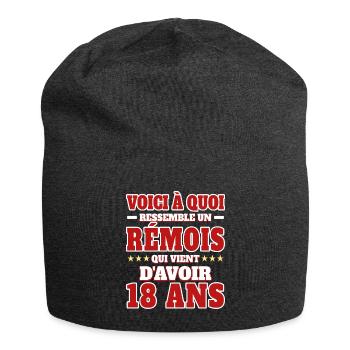 Supporter De Reims Anniversaire 18 Ans - Bonnet en jersey - charbon - Devant