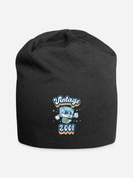 2001 Jahrgang Geburtstag Retro Vintage Geschenk - Jersey-Beanie - Schwarz