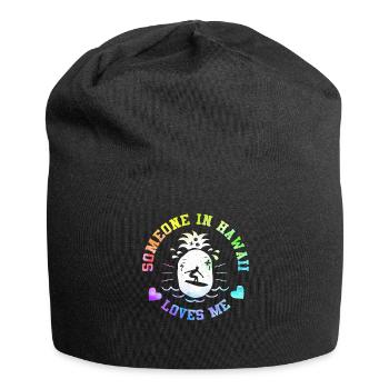 Jemand auf Hawaii liebt mich - Jersey-Beanie - Schwarz - Vorne