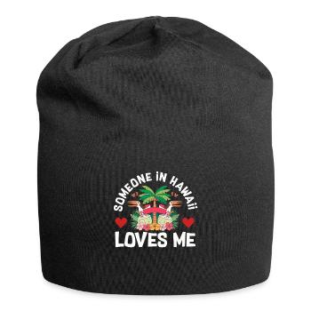 Jemand auf Hawaii liebt mich - Jersey-Beanie - Schwarz - Vorne