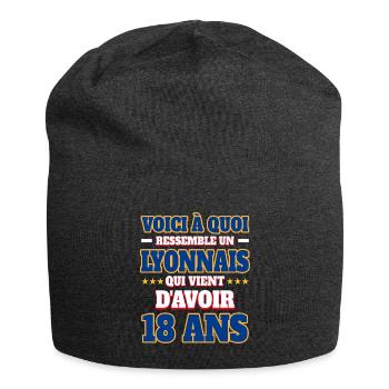 Supporter De Lyon Anniversaire 18 Ans - Bonnet en jersey - charbon - Devant
