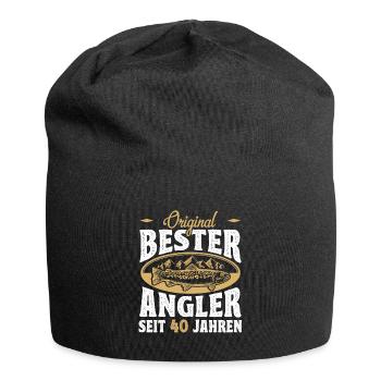 Funny Angler Hobby Angler Gift Idea for 40. - Jersey Beanie - black - Front