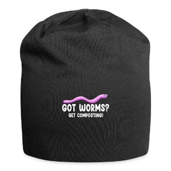 Wurmfarmer Wurmkompost Niedliche Männer Frauen - Jersey-Beanie - Schwarz - Vorne