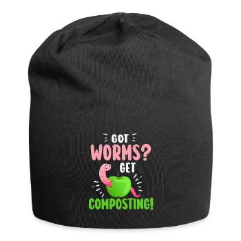 Vermicompost Fermier Vermicompost Mignon Hommes Femmes - Bonnet en jersey - noir - Devant