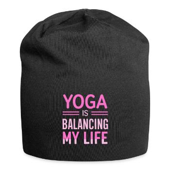 Yoga balanciert mein Leben - Jersey-Beanie - Schwarz - Vorne