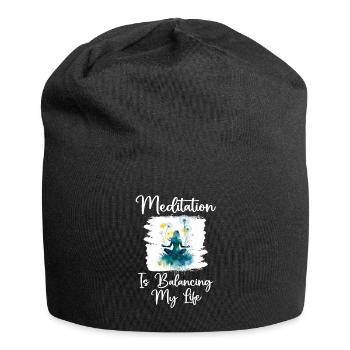 La méditation équilibre ma vie - Bonnet en jersey - noir - Devant