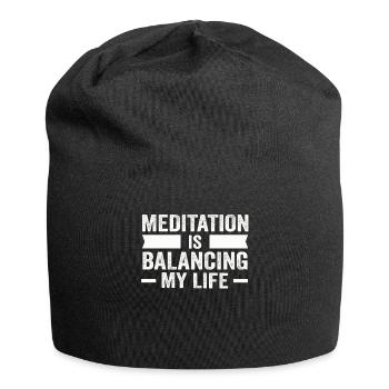 Meditation balanciert mein Leben aus - Jersey-Beanie - Schwarz - Vorne