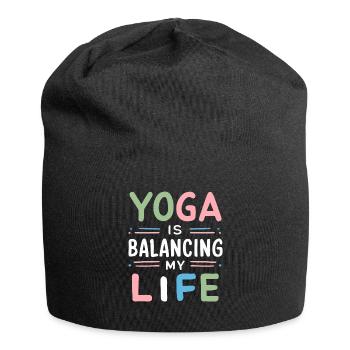 Yoga Is Balancing My Life - Jersey Beanie - black - Front