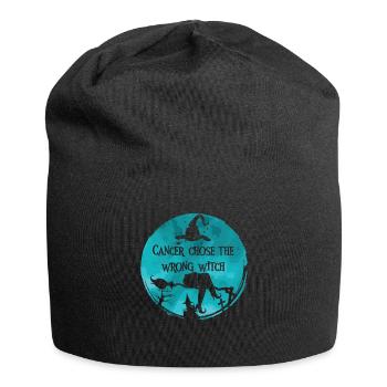 Le cancer n’a pas la bonne sorcière : le cancer de l’ovaire - Bonnet en jersey - noir - Devant