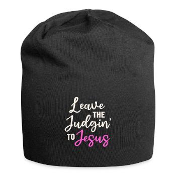 Überlassen Sie das Urteil Jesus - Jersey-Beanie - Schwarz - Vorne