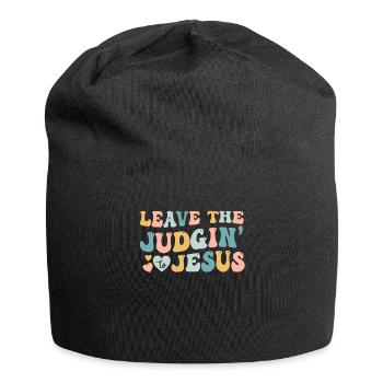 Überlassen Sie das Urteil Jesus - Jersey-Beanie - Schwarz - Vorne