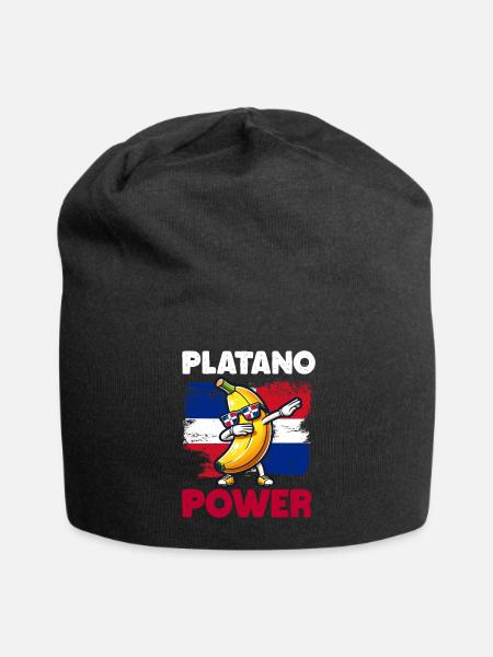 Dominikanische Republik Platano Power Flagge für Kinder - Jersey-Beanie - Schwarz