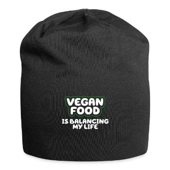 Veganes Essen bringt mein Leben in Einklang - Jersey-Beanie - Schwarz - Vorne
