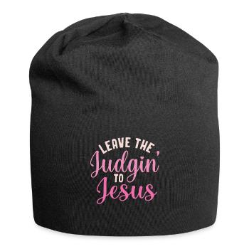 Überlassen Sie das Urteil Jesus - Jersey-Beanie - Schwarz - Vorne