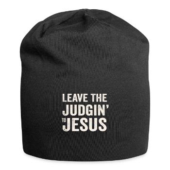 Überlassen Sie das Urteil Jesus - Jersey-Beanie - Schwarz - Vorne