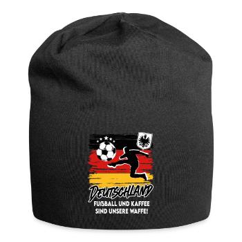 Fußball Deutschland Fussball Fan - Jersey-Beanie - Schwarz - Vorne