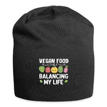 Vegan Food Is Balancing My Life - Jersey Beanie - black - Front