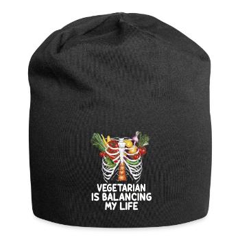 Vegetarisch Mein Leben unter einen Hut bringen - Jersey-Beanie - Schwarz - Vorne