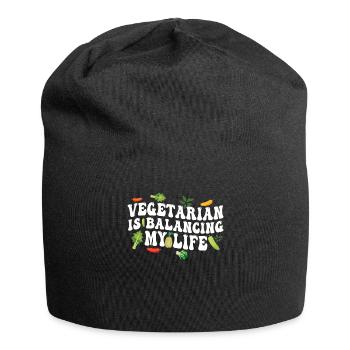Végétarien Équilibrer ma vie - Bonnet en jersey - noir - Devant