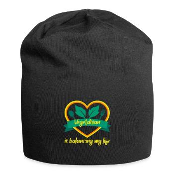 Vegetarian Balancing My Life - Jersey Beanie - black - Front