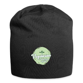 Végétarien Équilibrer ma vie - Bonnet en jersey - noir - Devant
